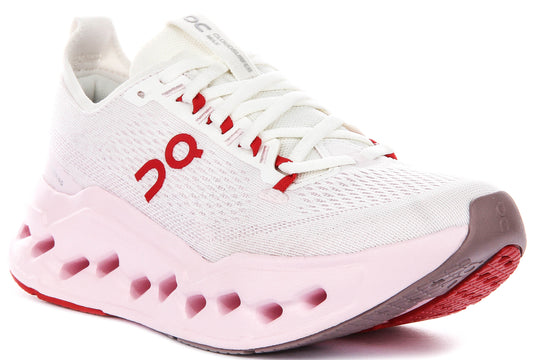 On Running Cloudsurfer Max In White Pink For Women