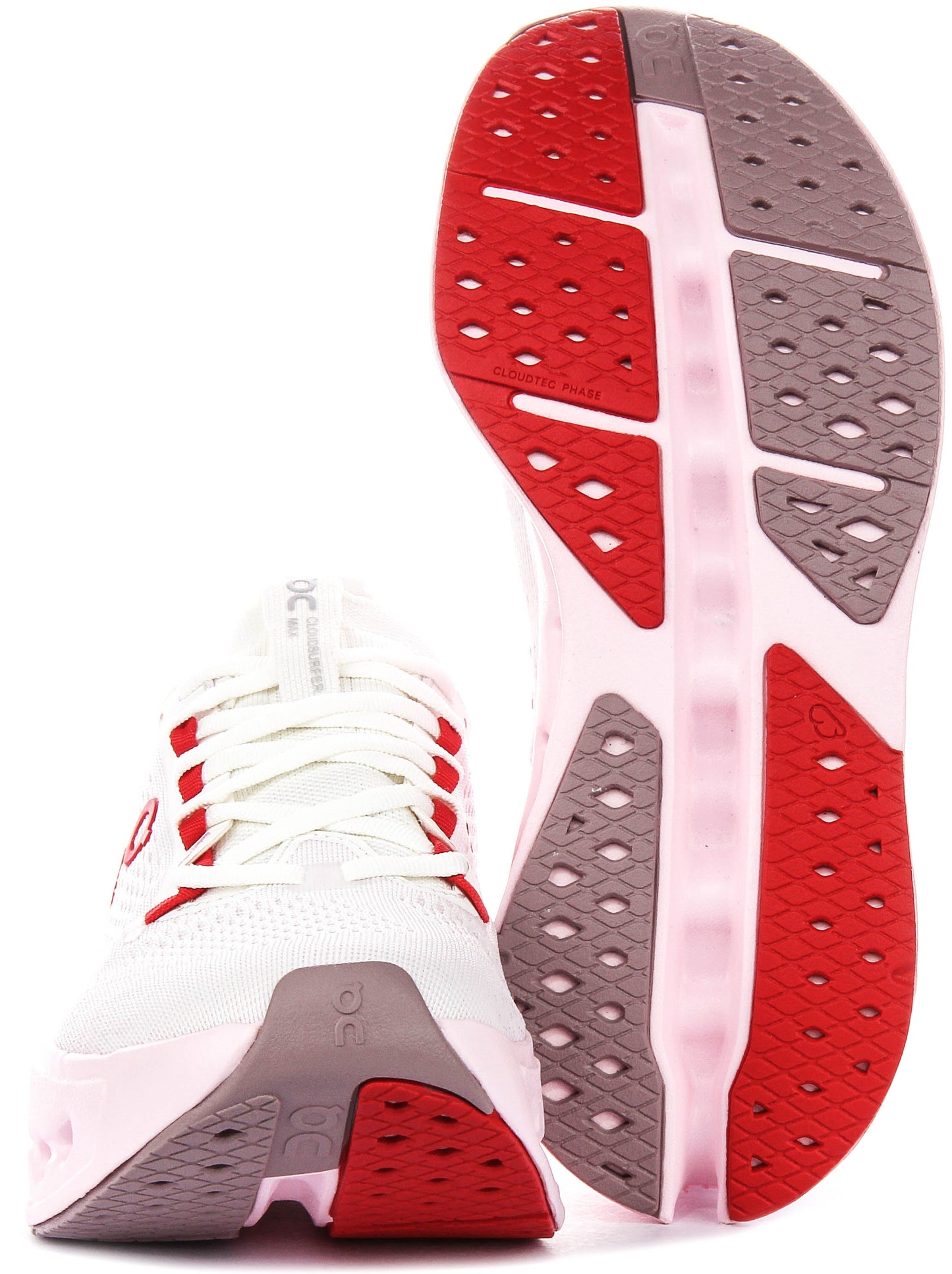 On Running Cloudsurfer Max In White Pink For Women