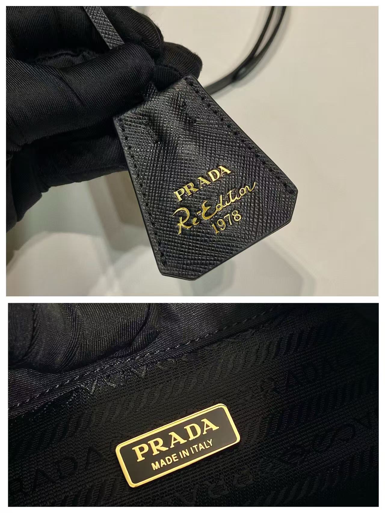 PRA bucket bag 19 black nylon fabric