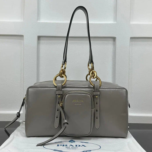 Prada 2026 Dangle Medium Shoulder Bag 30cm Patent Calfskin