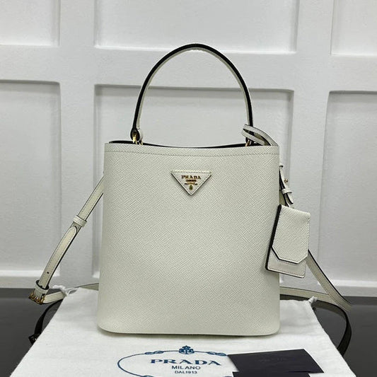 Prada 2026 Panier Saffiano Bucket Bag Calfskin