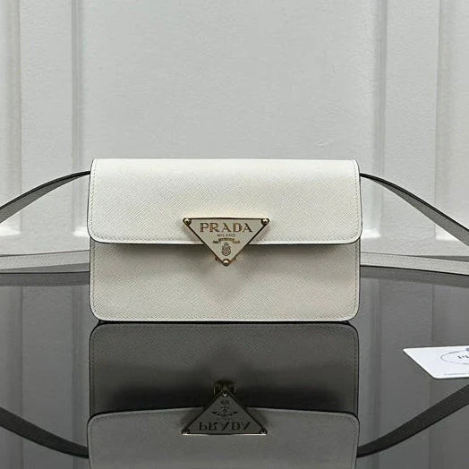 Prada 2026 Embleme Shoulder Bag 24.5cm Calfskin
