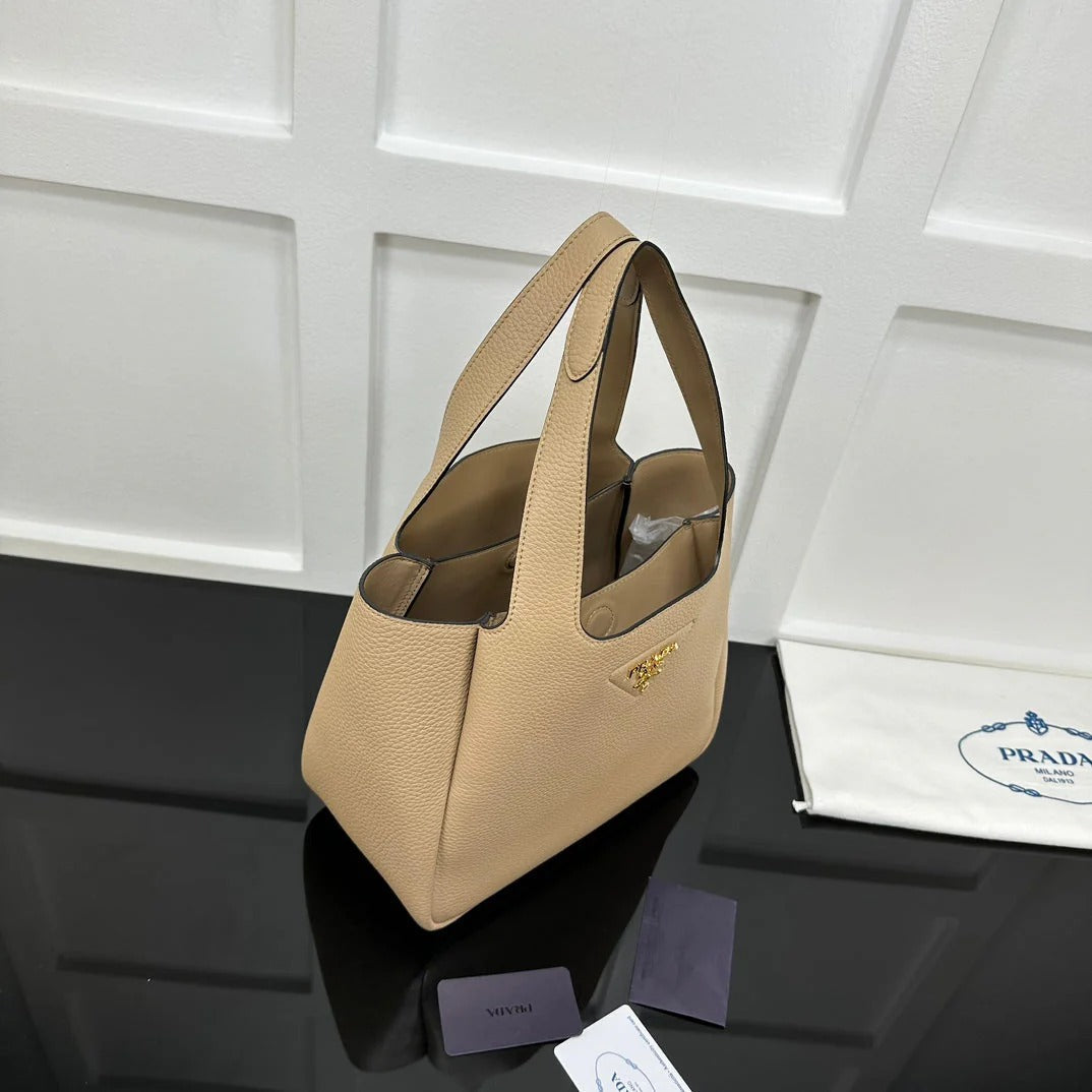 Prada 2026 Tote Bag Beige Calfskin