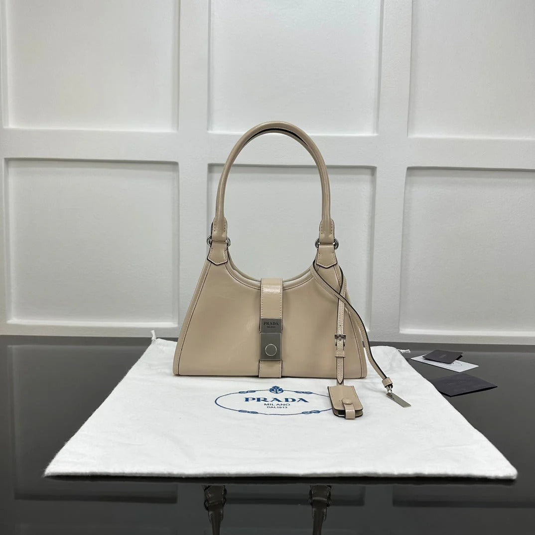 Prada 2026 Soft Lux Medium Tote Bag 26cm Patent Calfskin