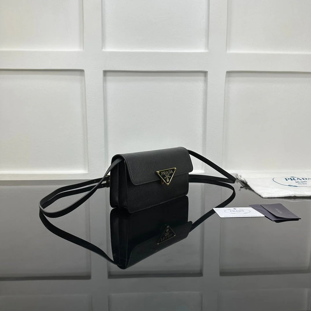 Prada 2026 Embleme Shoulder Bag 24.5cm Calfskin