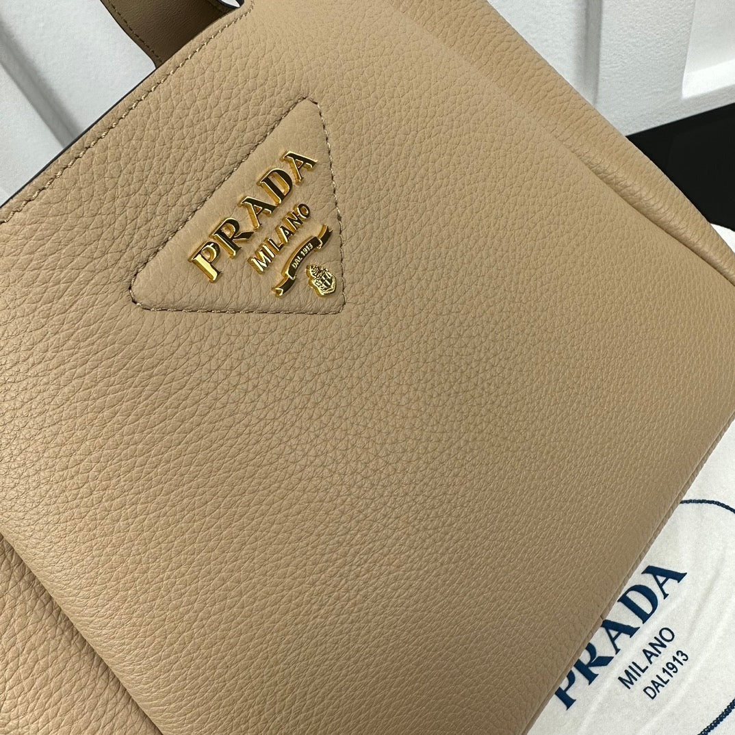 Prada 2026 Tote Bag Beige Calfskin