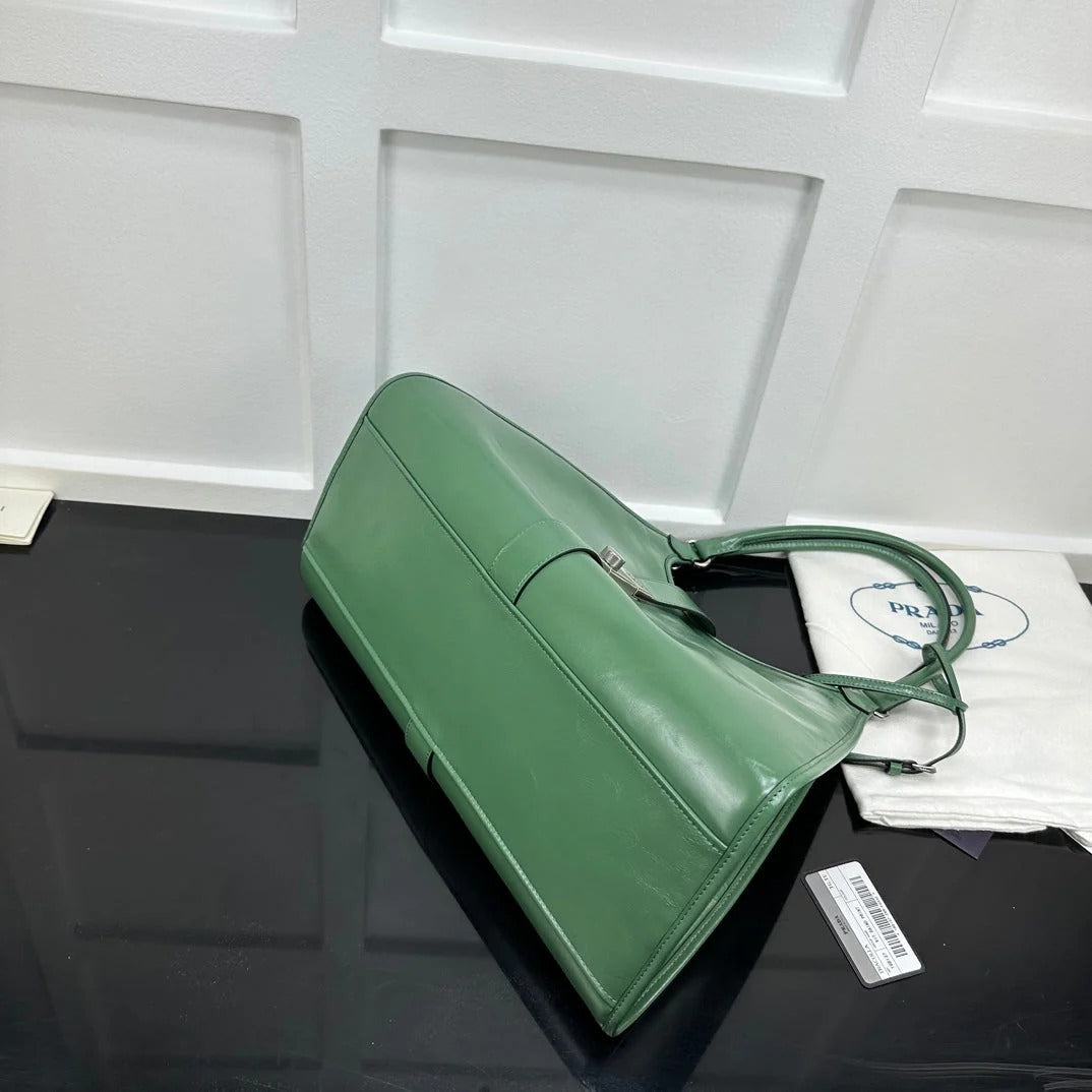 Prada 2026 Soft Lux Medium Tote Bag 39cm Patent Calfskin