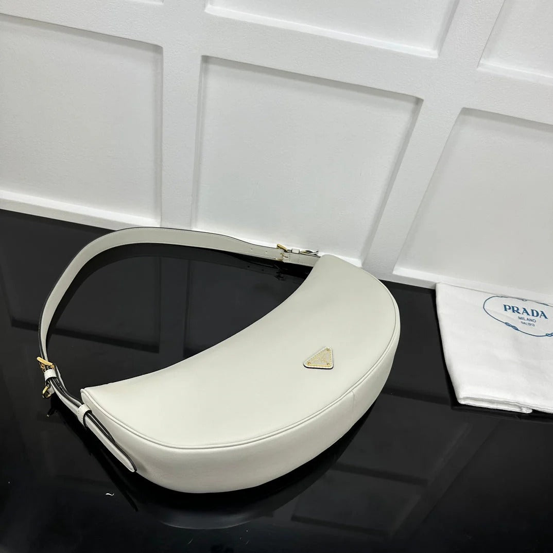 Prada 2026 Large Demi-Lune Shoulder Bag 42cm Calfskin