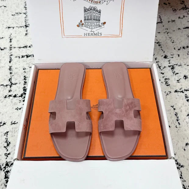 HM 26ss Oran Sandals Dusty Rose Suede 617186