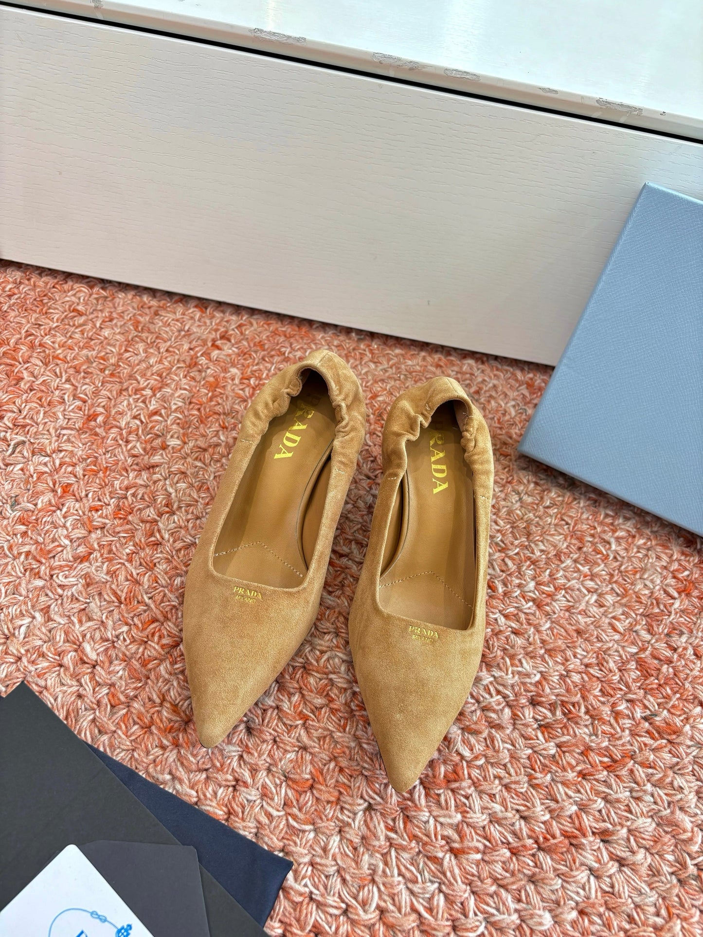 Prada Pointed-Toe Pumps Brown Suede 604176