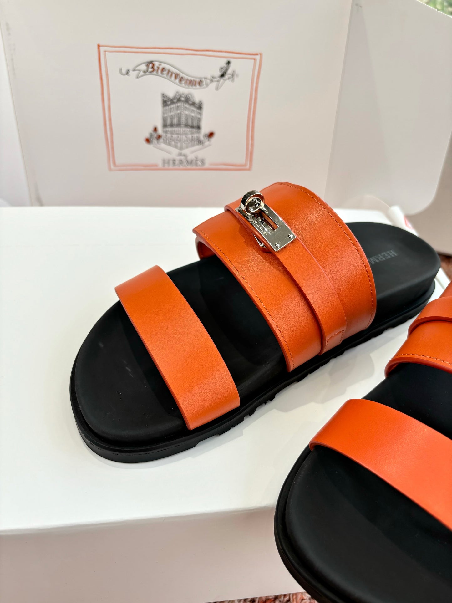 HM Jackson Sandal Orange Black Leather 648476