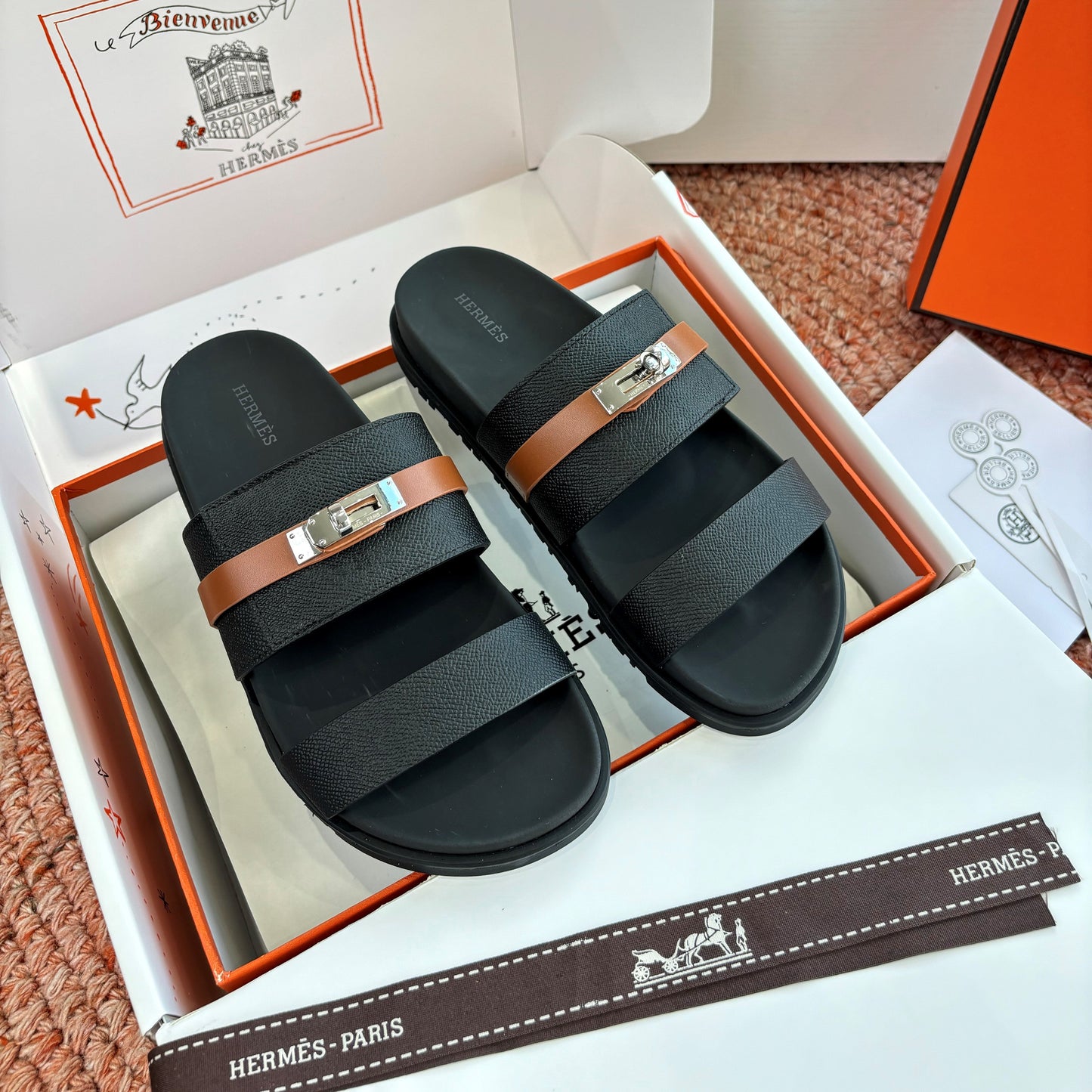HM Jackson Sandal Black Epsom Leather 648477