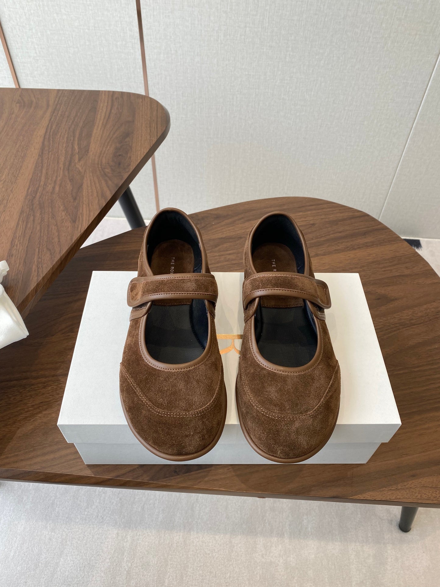 HM 25s Velcro Mary Jane Earthy Brown Suede