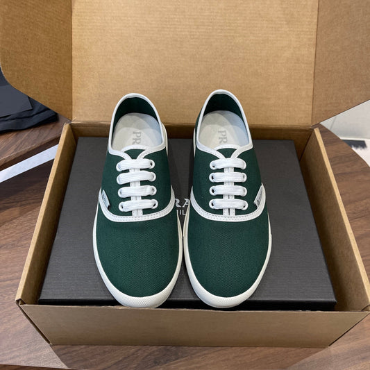 Prada 26ss Casual Shoes Green White Canvas 624428