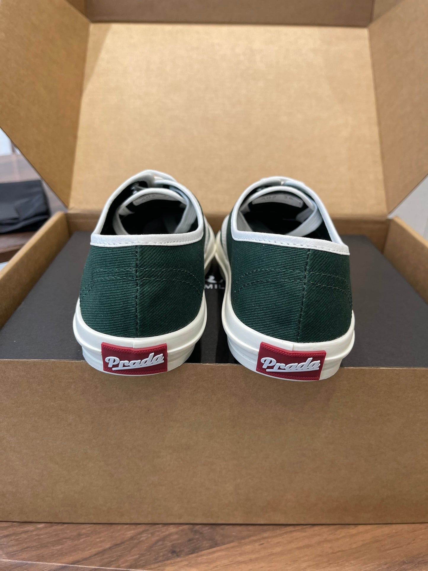 Prada 26ss Casual Shoes Green White Canvas 624428