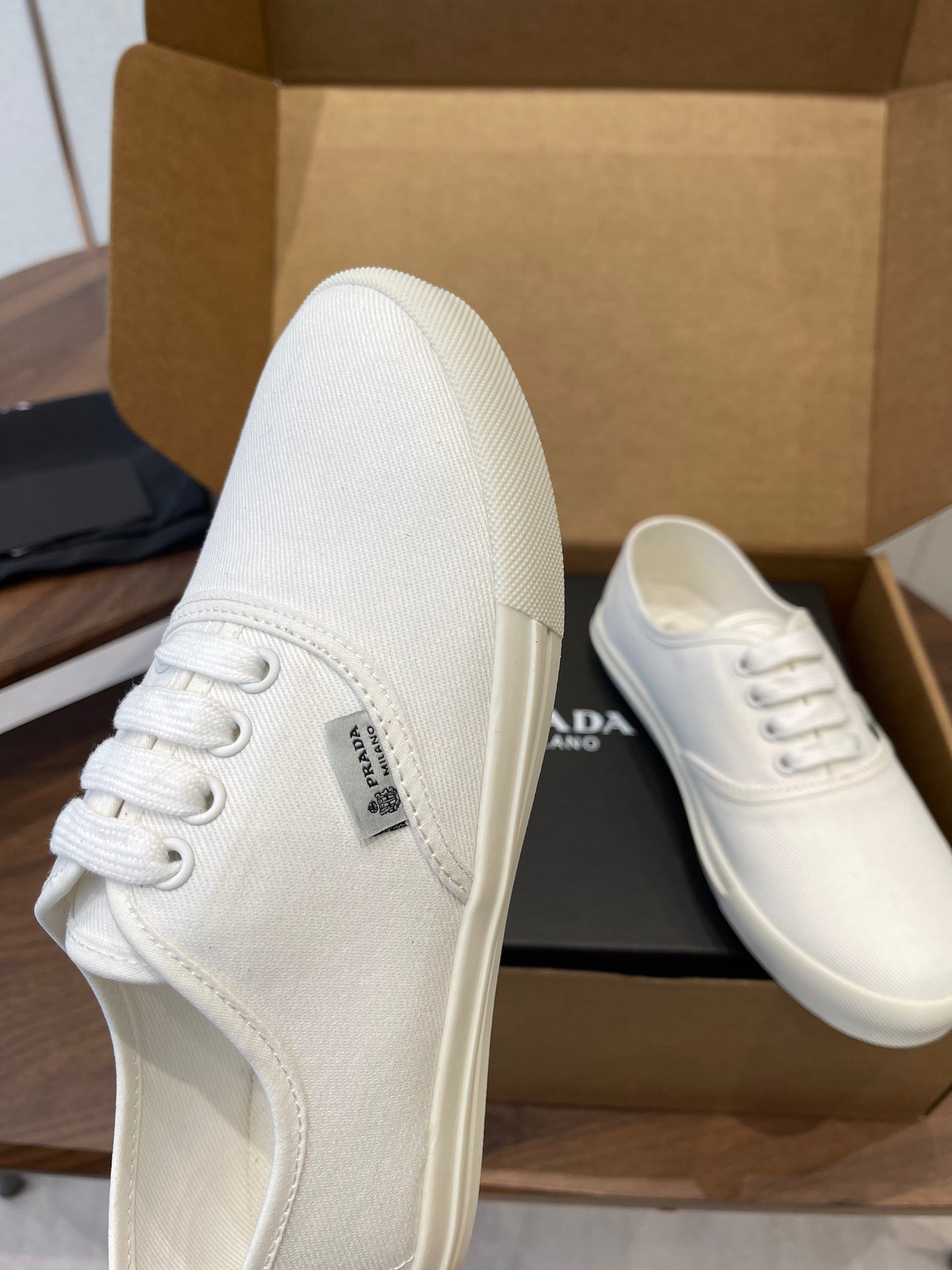 Prada 26ss Casual Shoes White Canvas 624431