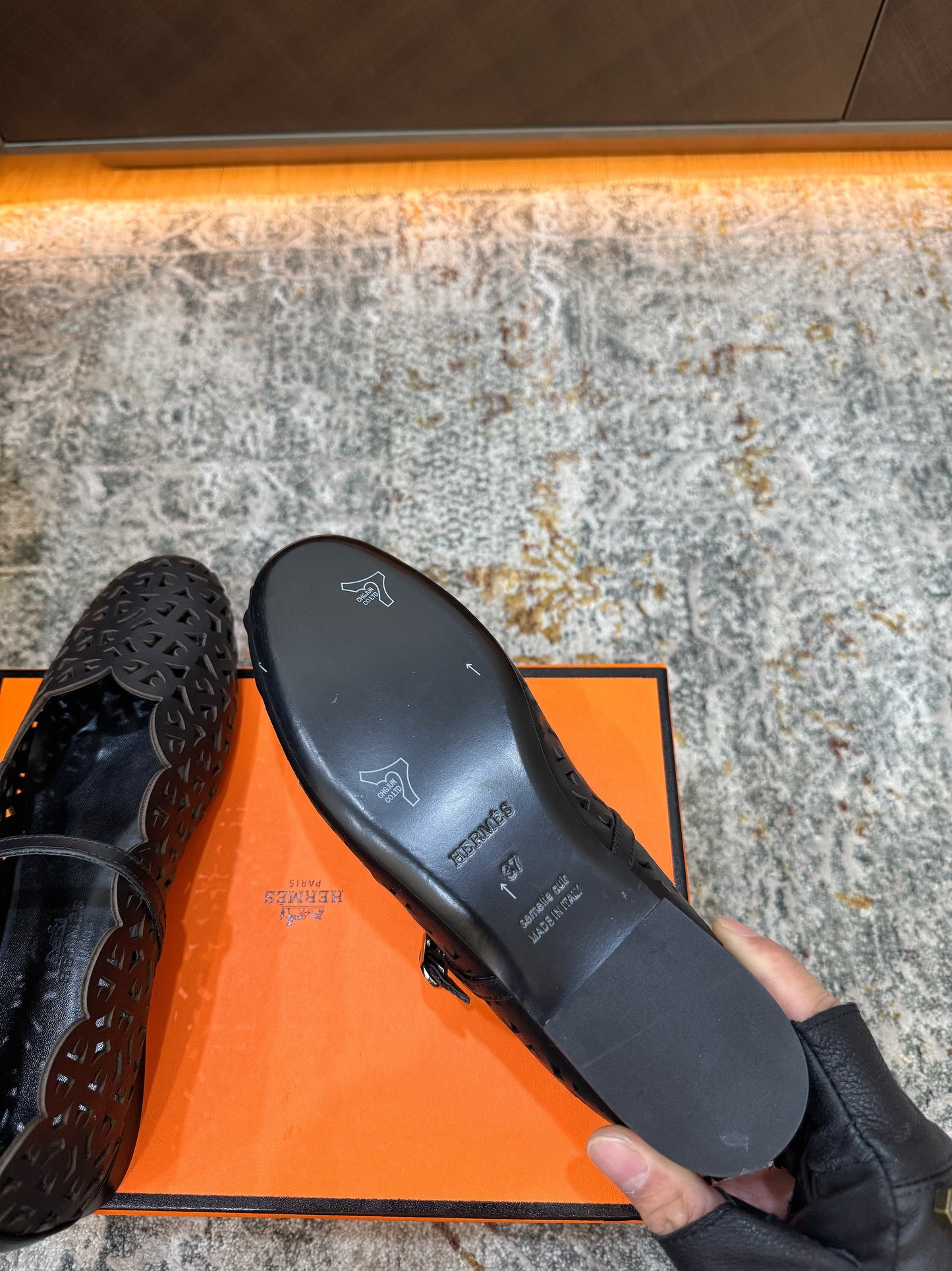 HM Meli Ballet Flat Black Lambskin 799549
