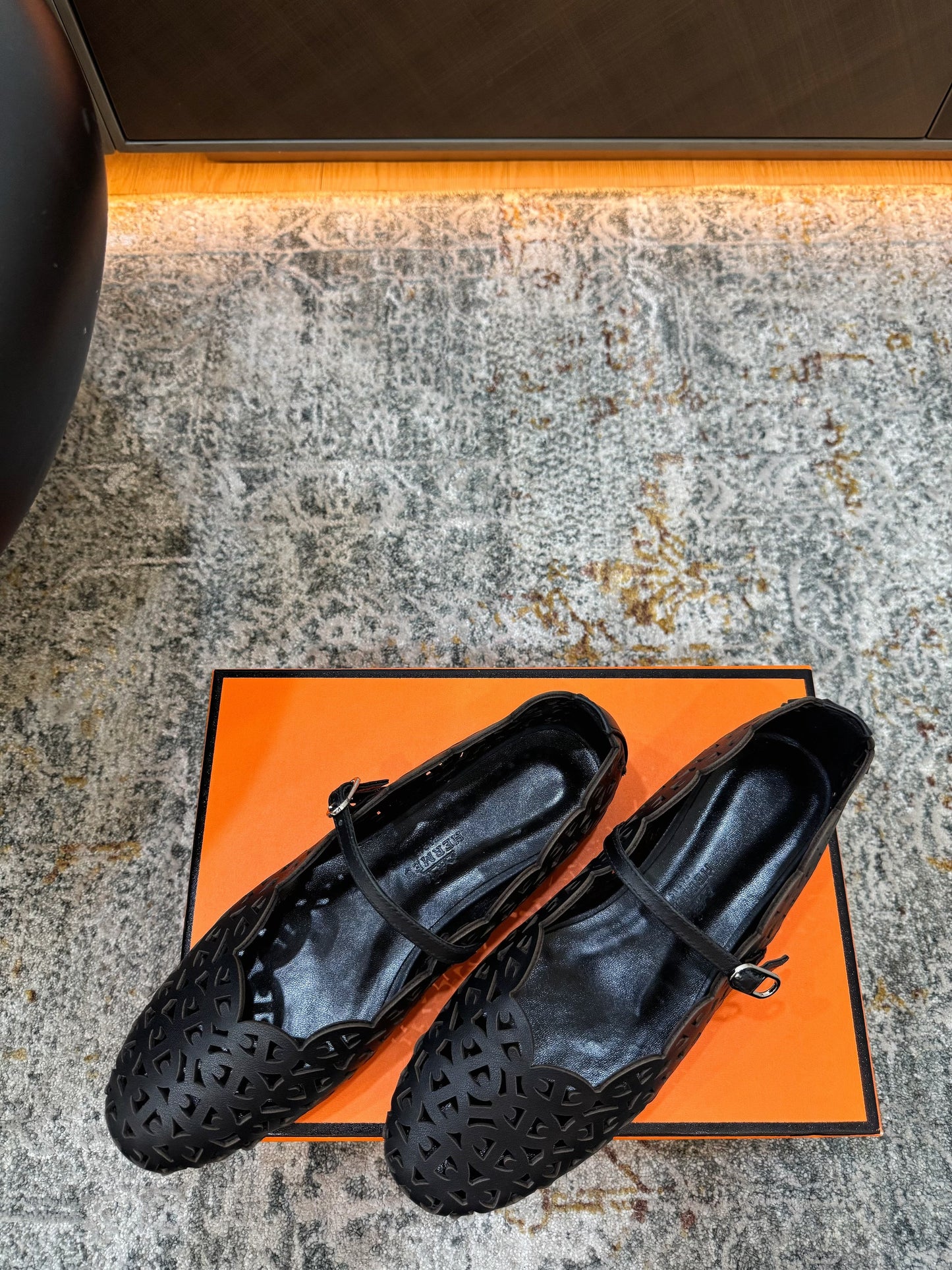 HM Meli Ballet Flat Black Lambskin 799549