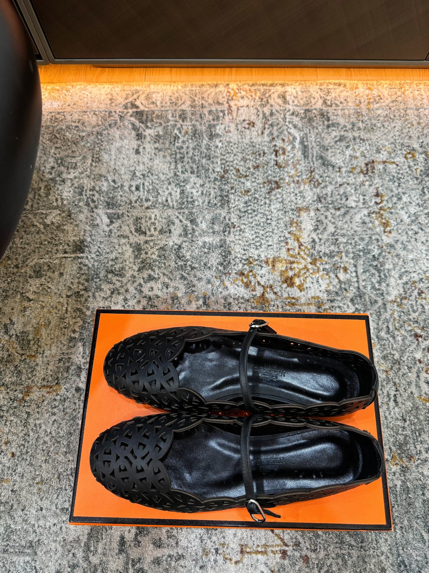 HM Meli Ballet Flat Black Lambskin 799549