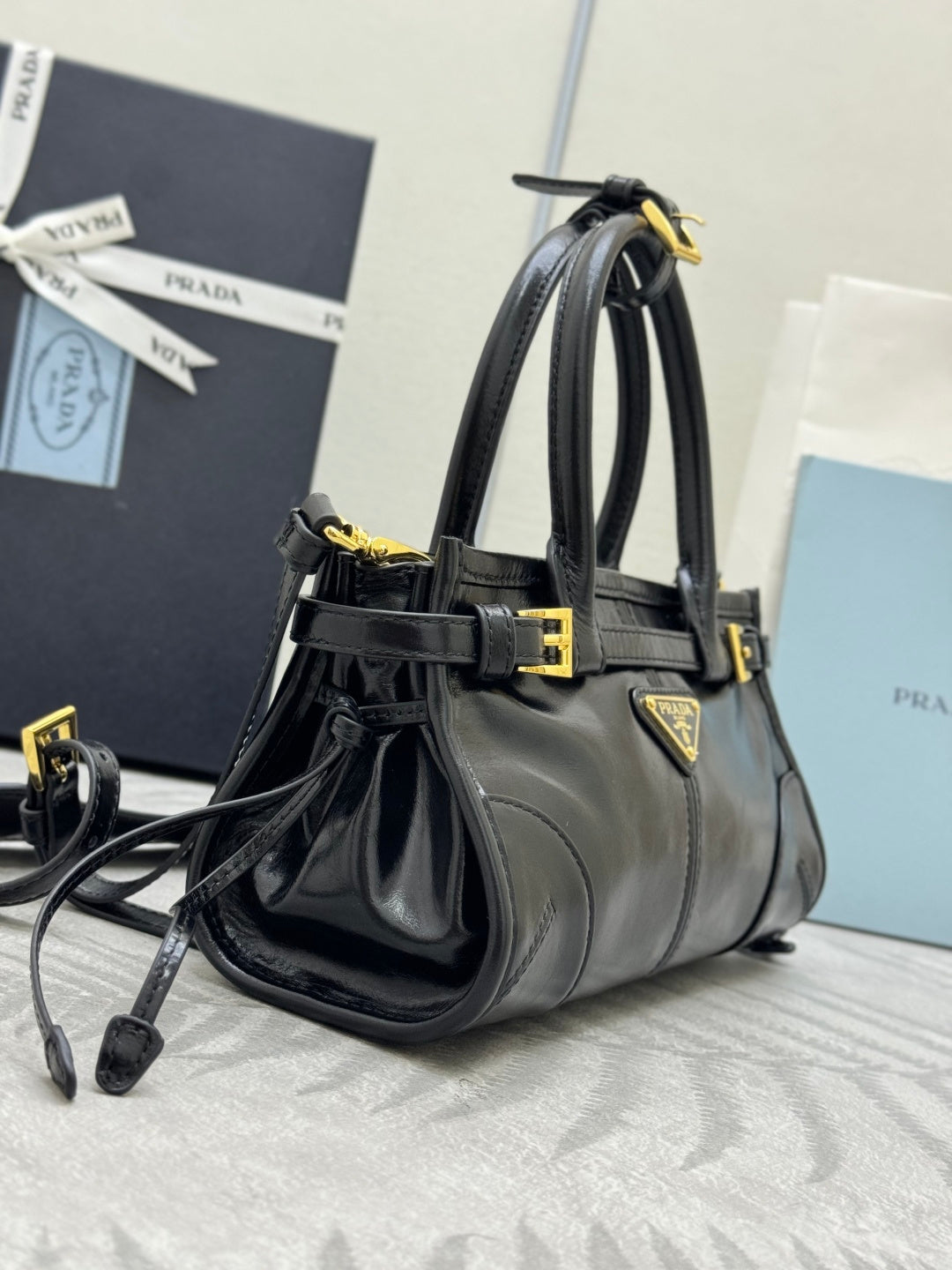 Pra Bonnie Bag 24cm Black Leather 293957