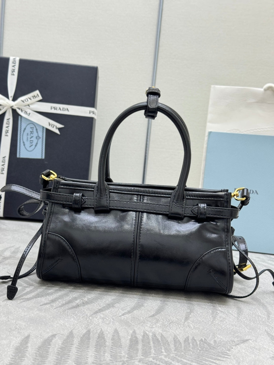 Pra Bonnie Bag 24cm Black Leather 293957