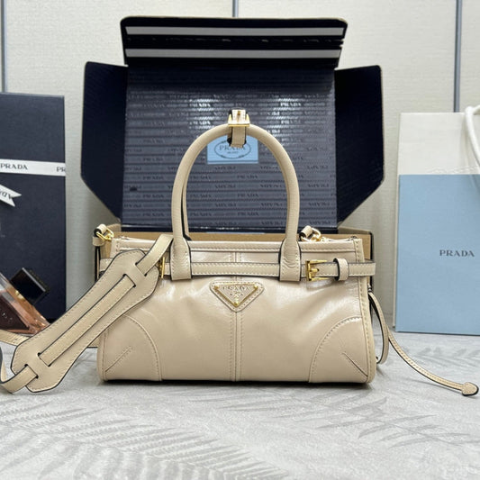 Pra Bonnie Bag 24cm Khaki Leather 293961