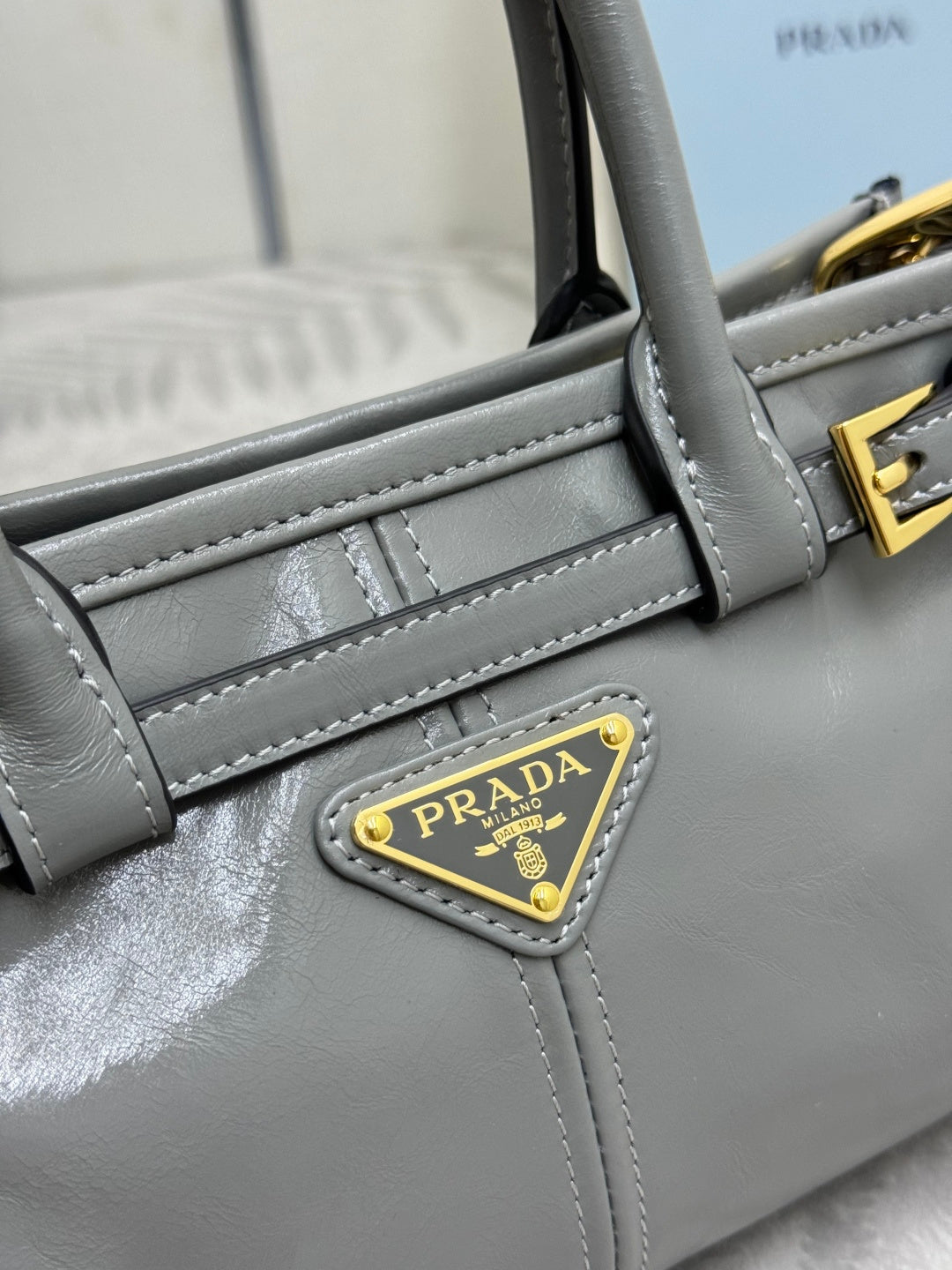Pra Bonnie Bag 24cm Grey Leather 293964