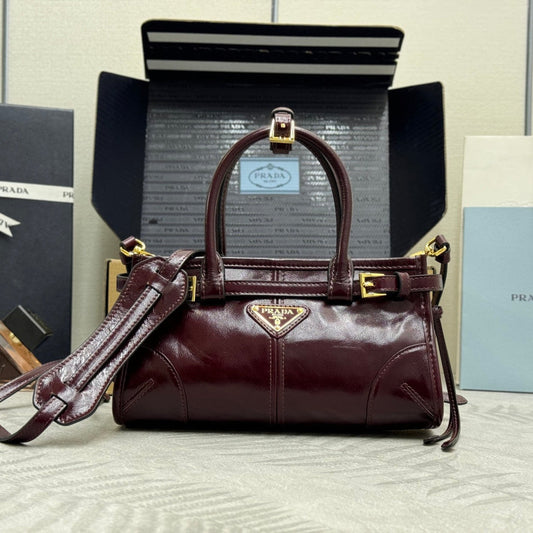 Pra Bonnie Bag 24cm Burgundy Leather 293967