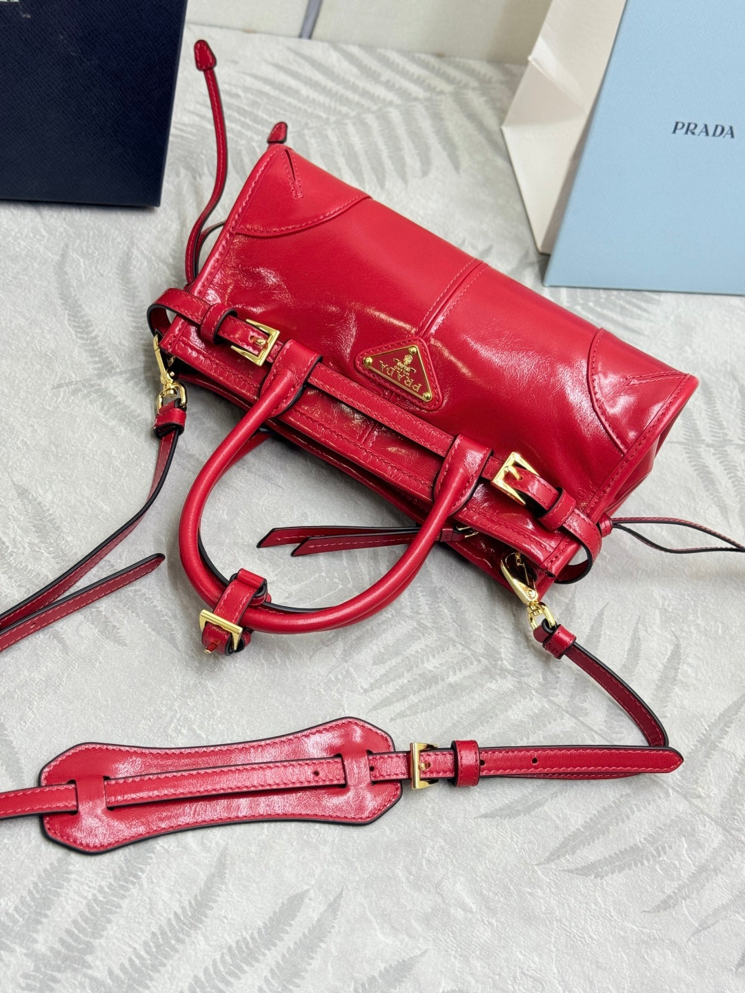Pra Bonnie Bag 24cm Red Leather 293969