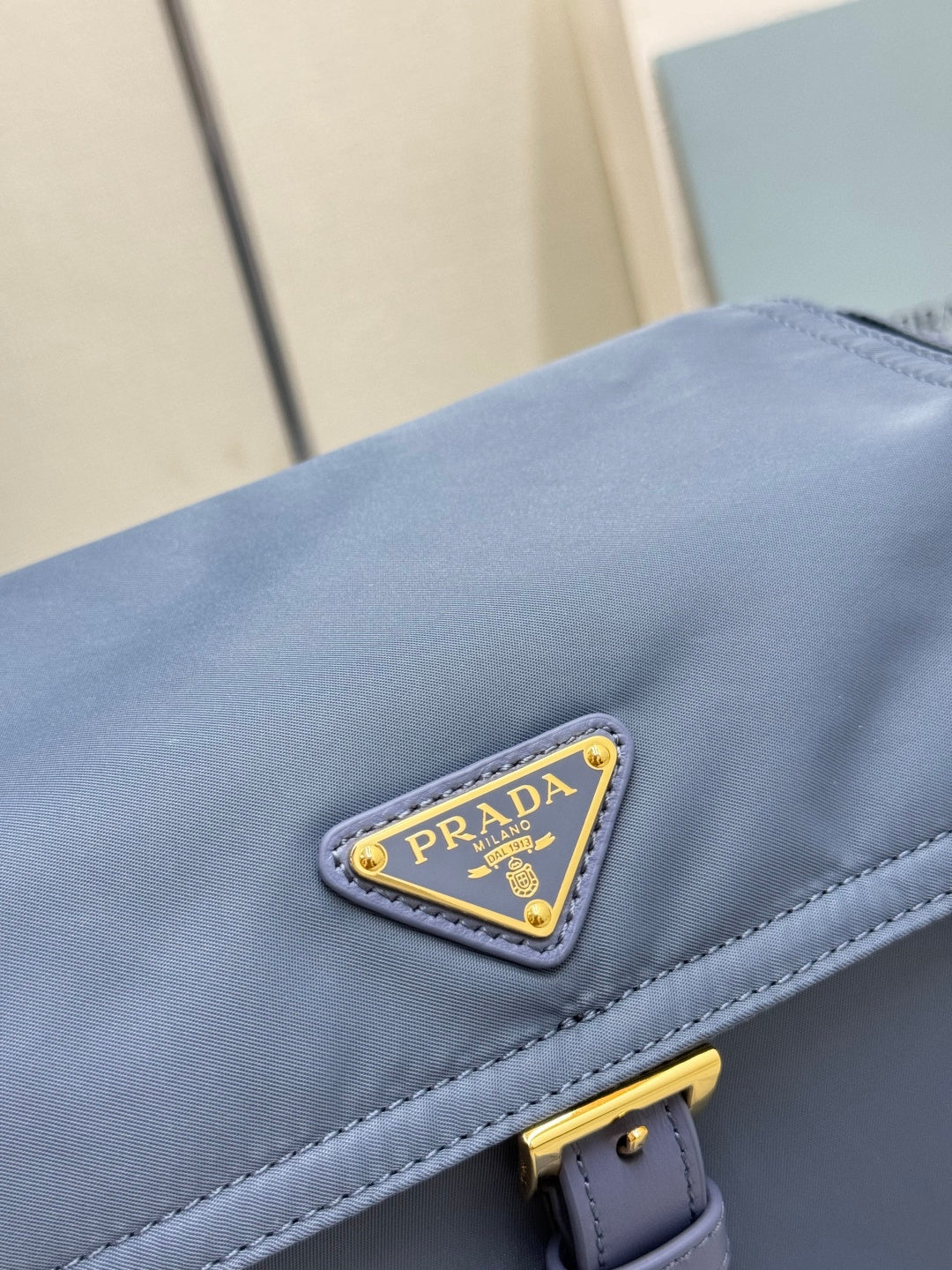 Pra Explore Medium Shoulder Bag With Flap Blue Nylon 294043