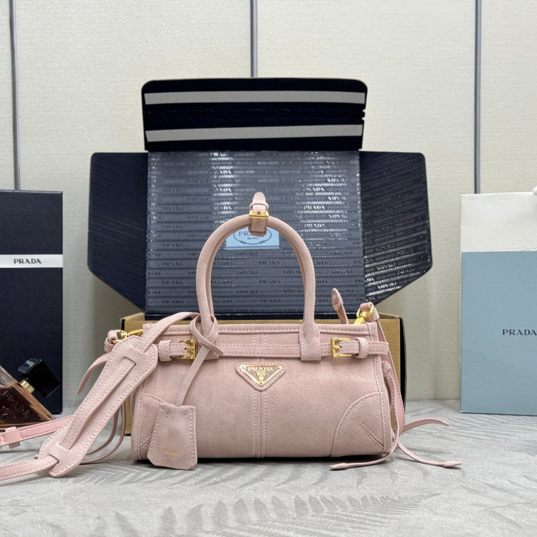 Pra Bonnie Bag 24cm Light Pink Suede Leather 293811