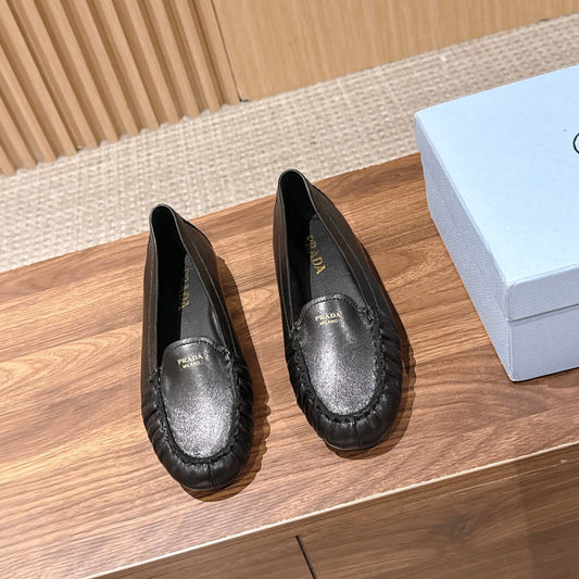 Prada 26s Loafers Black Sheepskin 974892