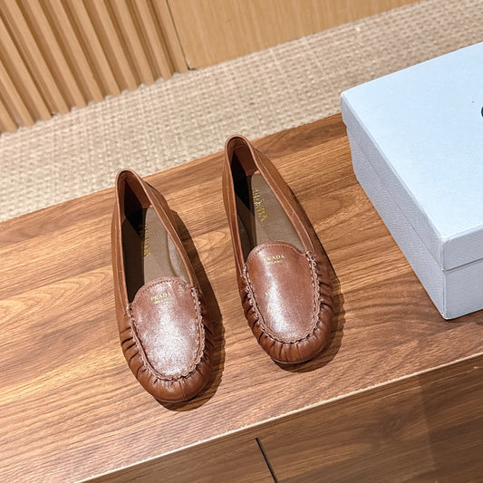 Prada 26s Loafers Tan Sheepskin 974893