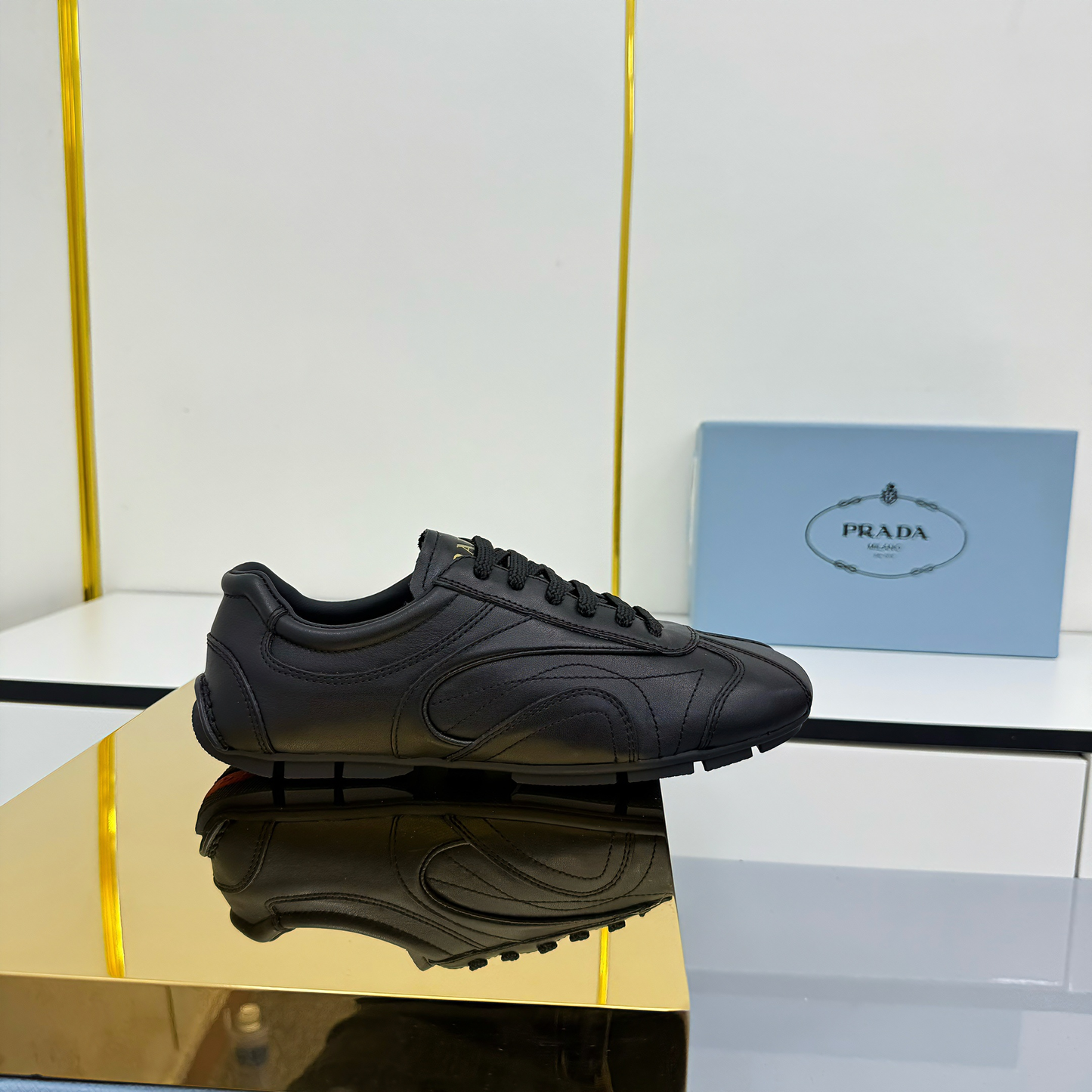 Prada Montecarlo Sneakers Black Cowhide 565696