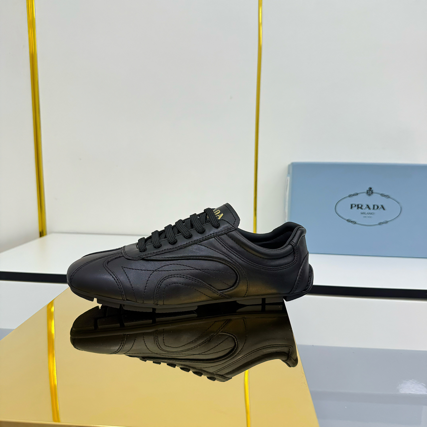 Prada Montecarlo Sneakers Black Cowhide 565696