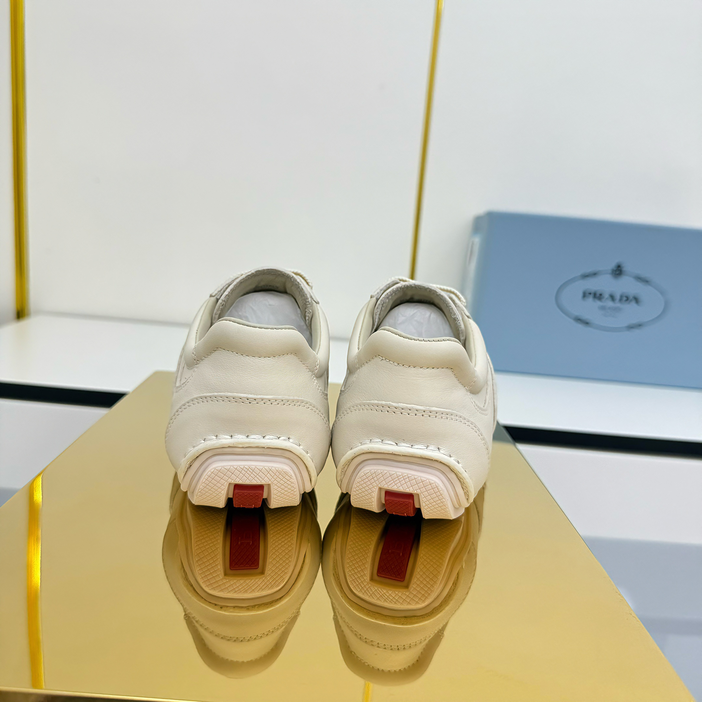 Prada Montecarlo Sneakers Off White Cowhide 565697