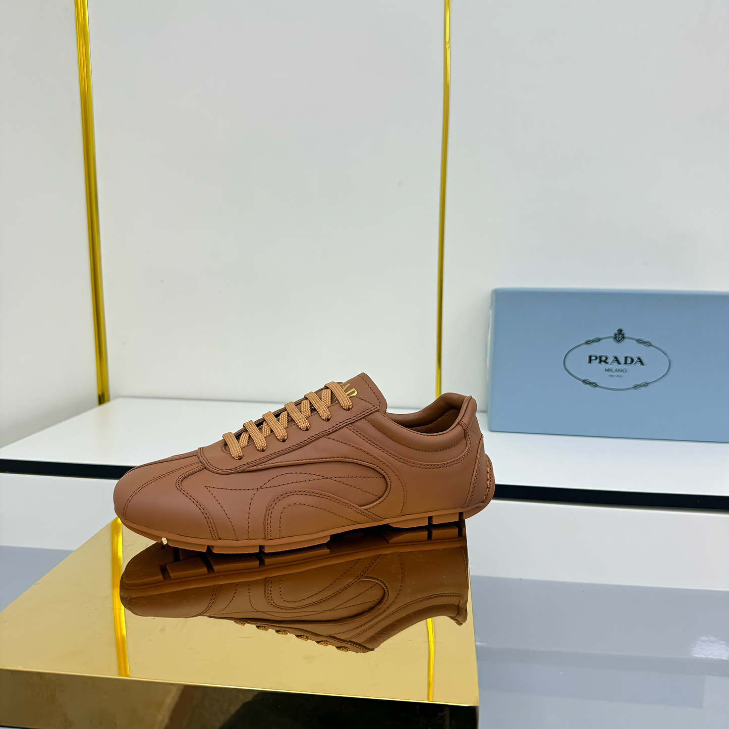 Prada Montecarlo Sneakers Brown Cowhide 565698