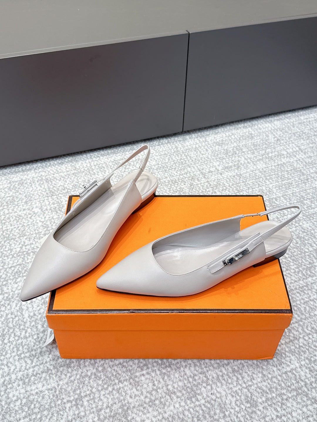 HM Lover Slingback Taupe Grey Calfskin 461887