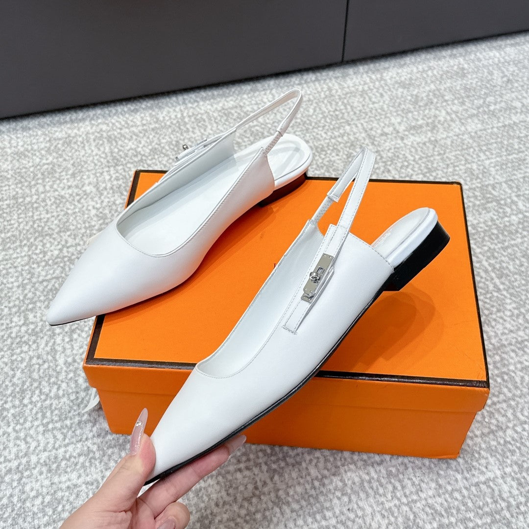 HM Lover Slingback White Calfskin 461889