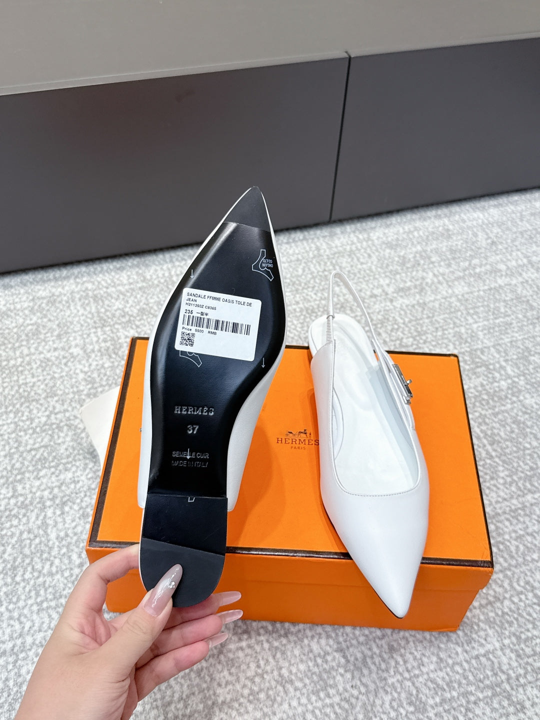 HM Lover Slingback White Calfskin 461889