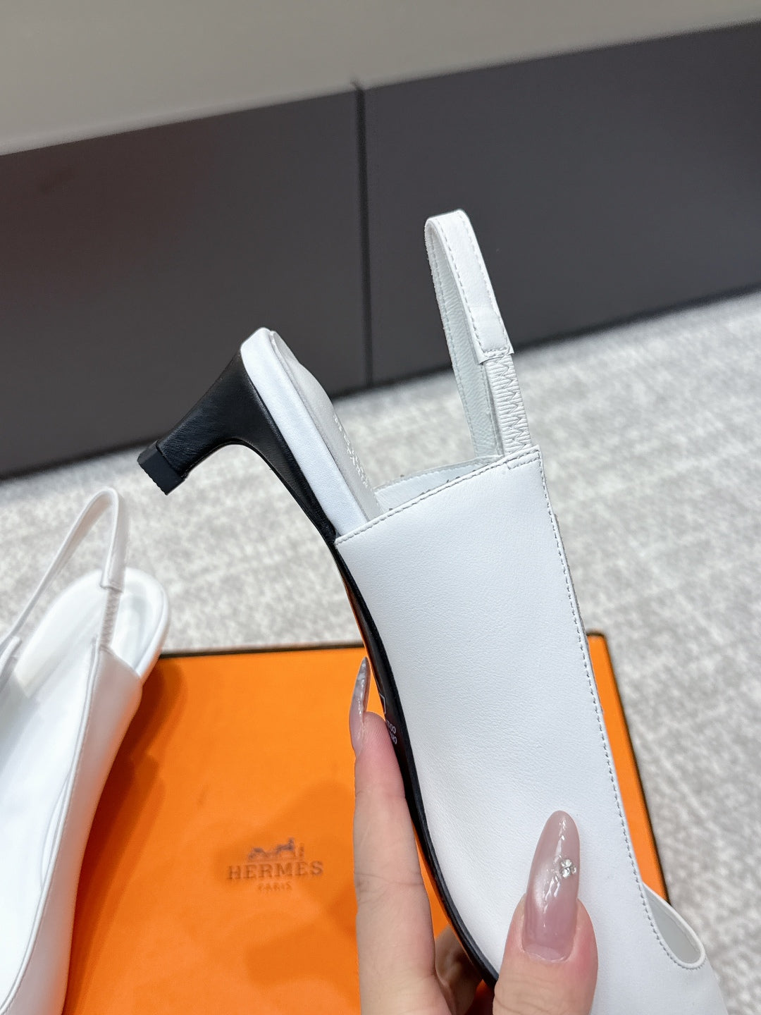 HM Lover Pump 40mm White Calfskin 461893