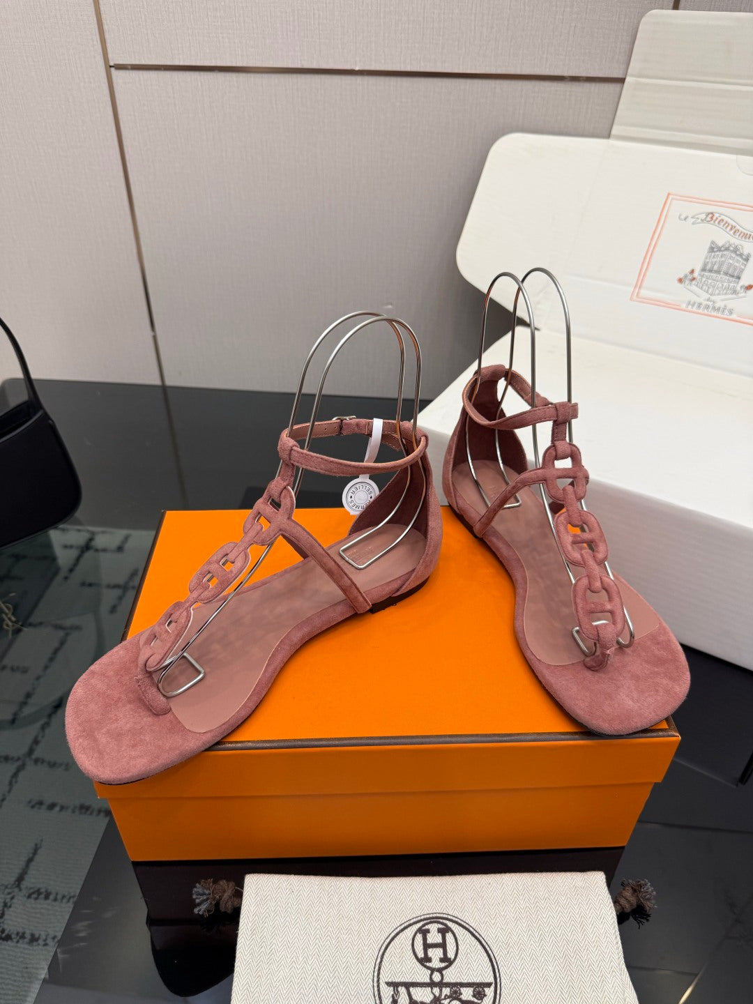HM Milos Sandal Rust Rose Suede 829167