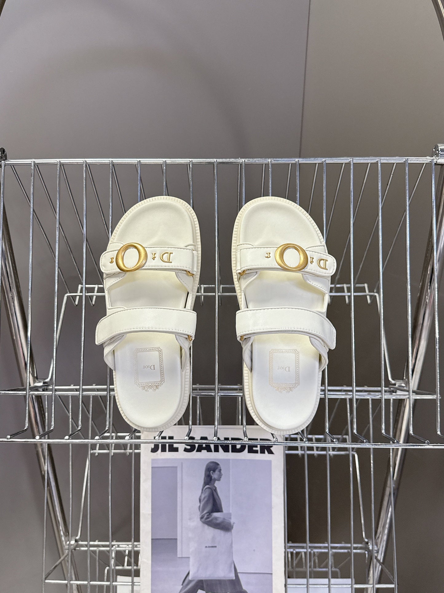 Dior 2026 Velcro Slip-on Sandal White Leather 716902