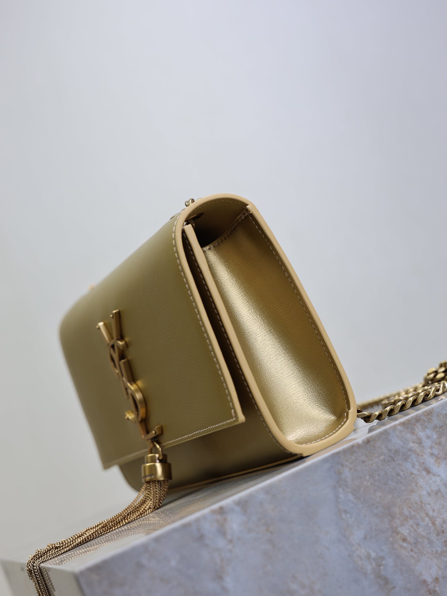 Prada Kate Small Bag 20cm Gold Metallic Calfskin.