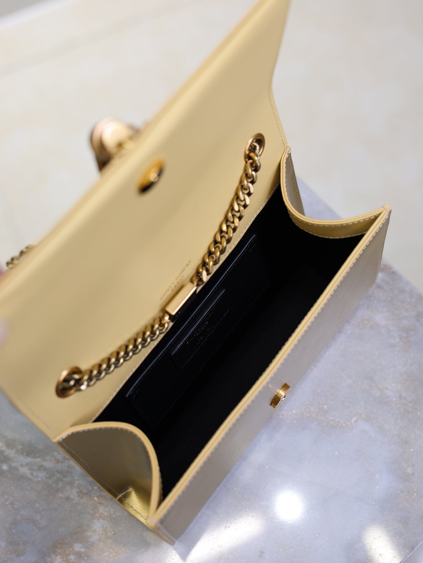 Prada Kate Small Bag 20cm Gold Metallic Calfskin.