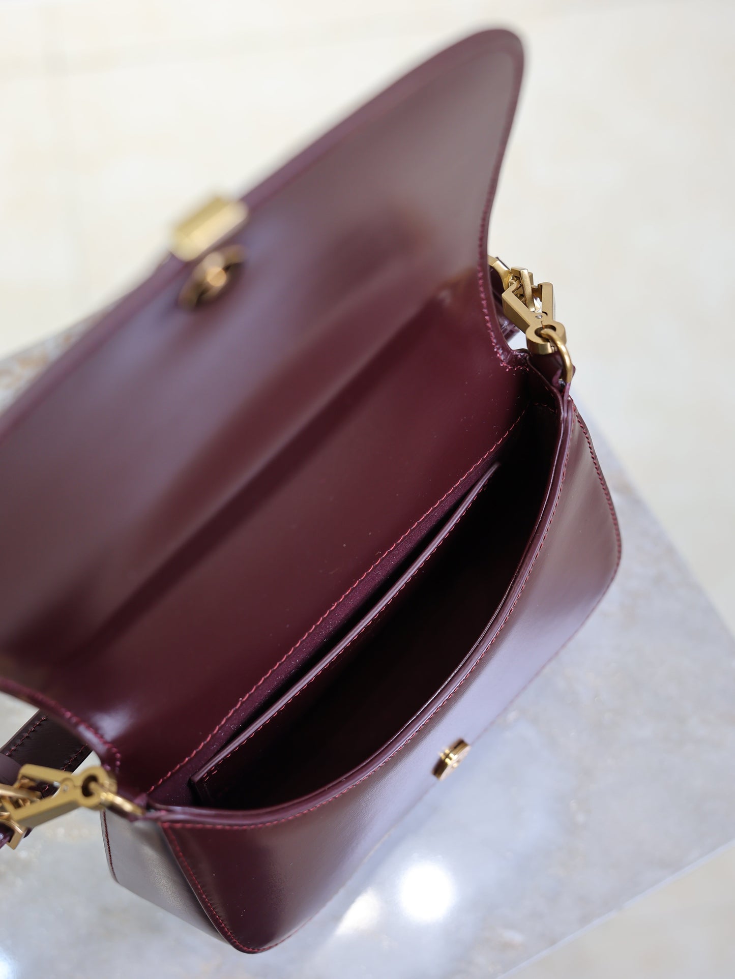 Prada Mini Voltaire 21cm Burgundy Calfskin GHW