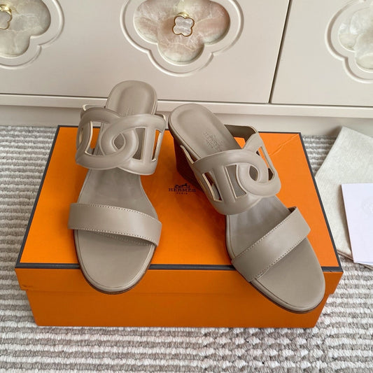 HM Lipari Sandal 7cm Light Taupe Leather 776551