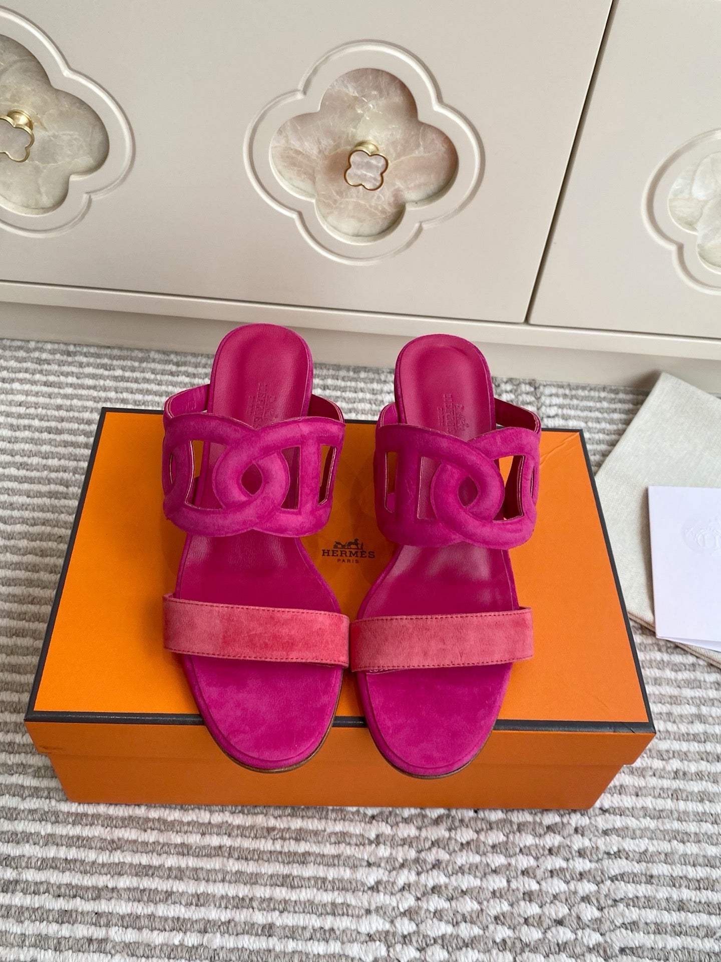 HM Lipari Sandal 7cm Hot Pink Suede 776541