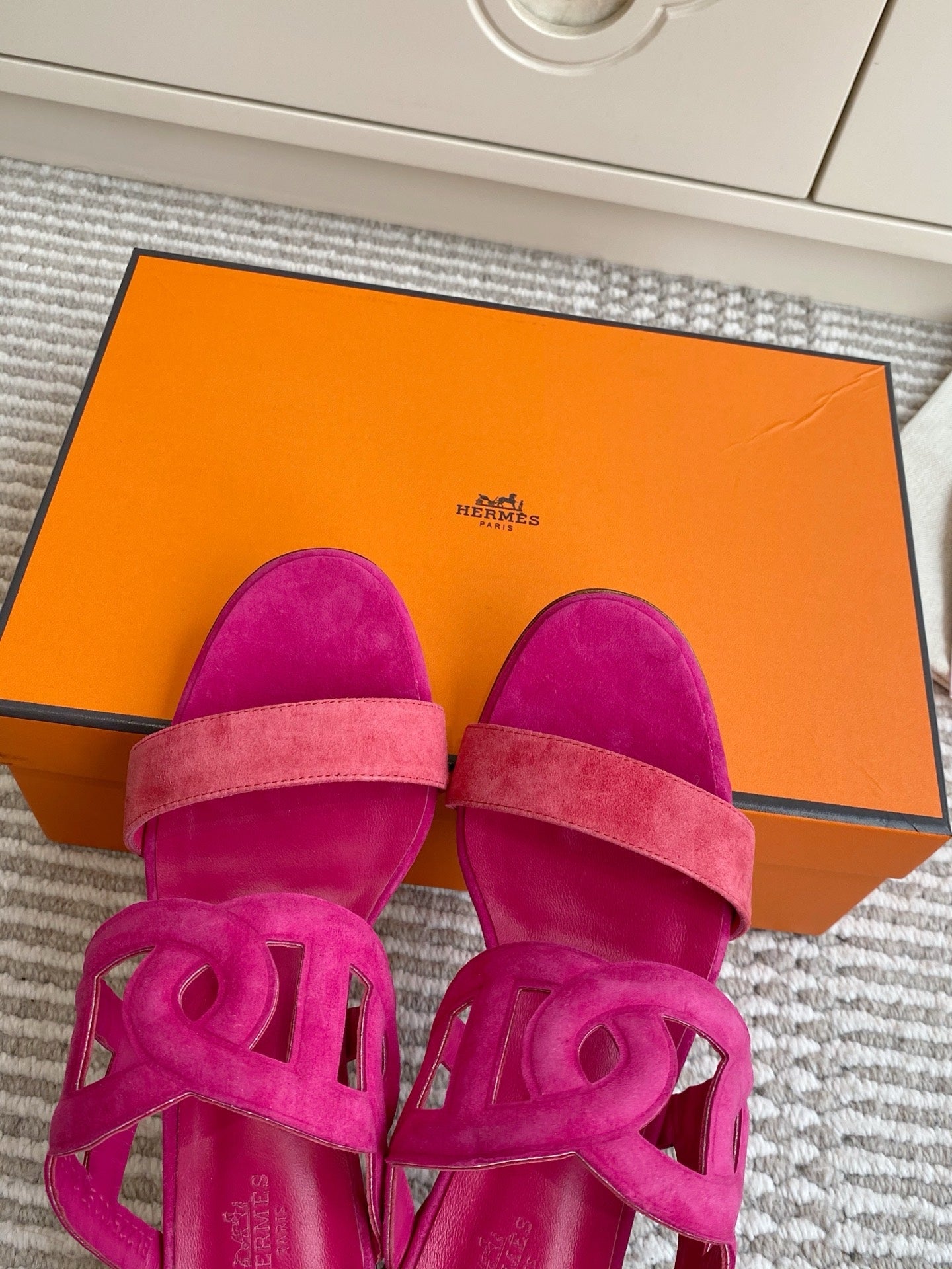 HM Lipari Sandal 7cm Hot Pink Suede 776541