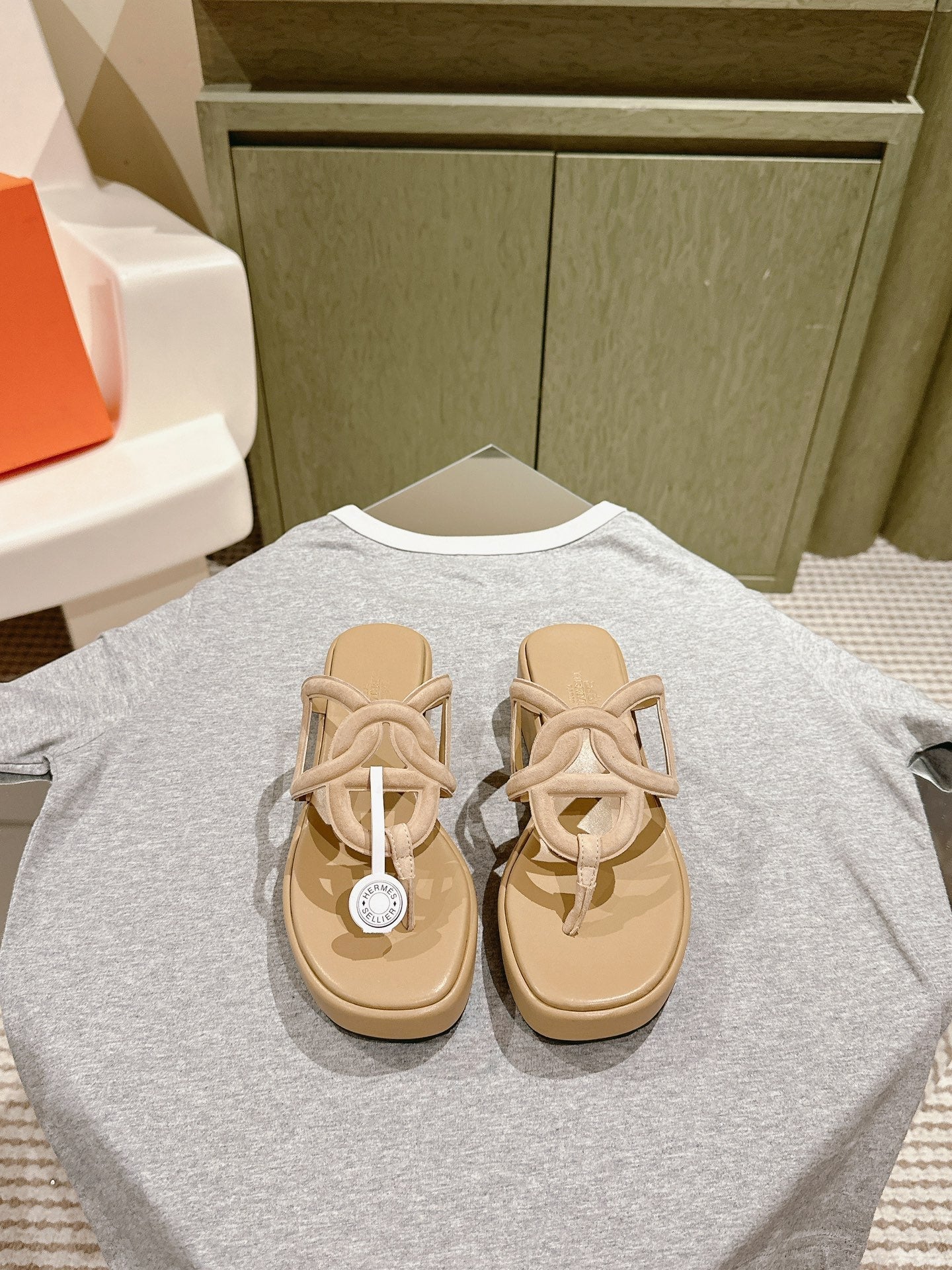 HM  Gipsy  Sandals 50mm Beige  Sheepskin 484751